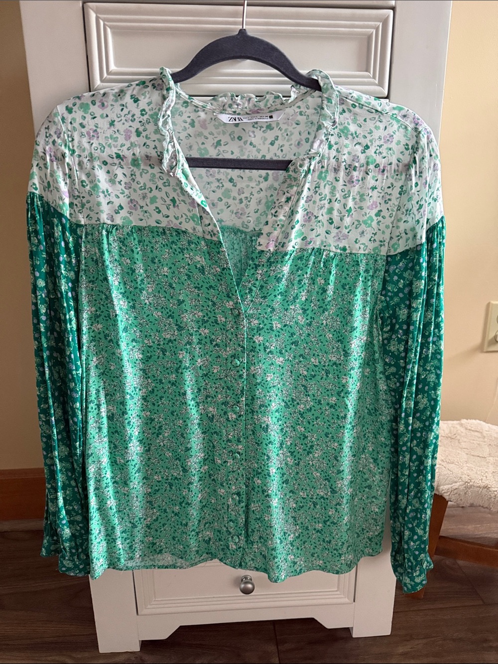 Zara Boho Button-Down Blouse